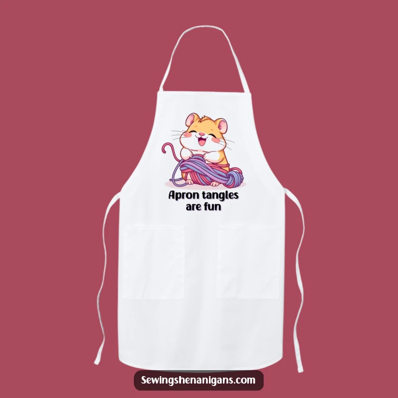 Funny Hamster Yarn Apron: Giggling Critter, Humorous Gift for Knitters