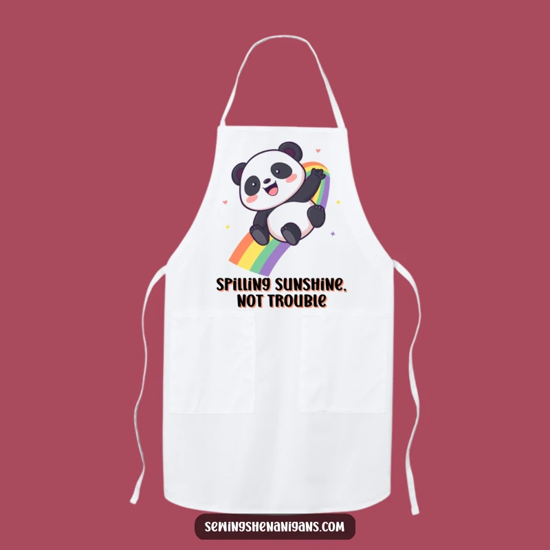 Funny Kawaii Panda Rainbow Apron - Chef's Delightful Funny Gift