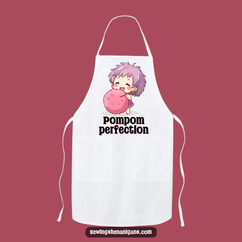 Funny Pom-Pom Needle Apron: Playful Kitchen or Craft Wear Gift
