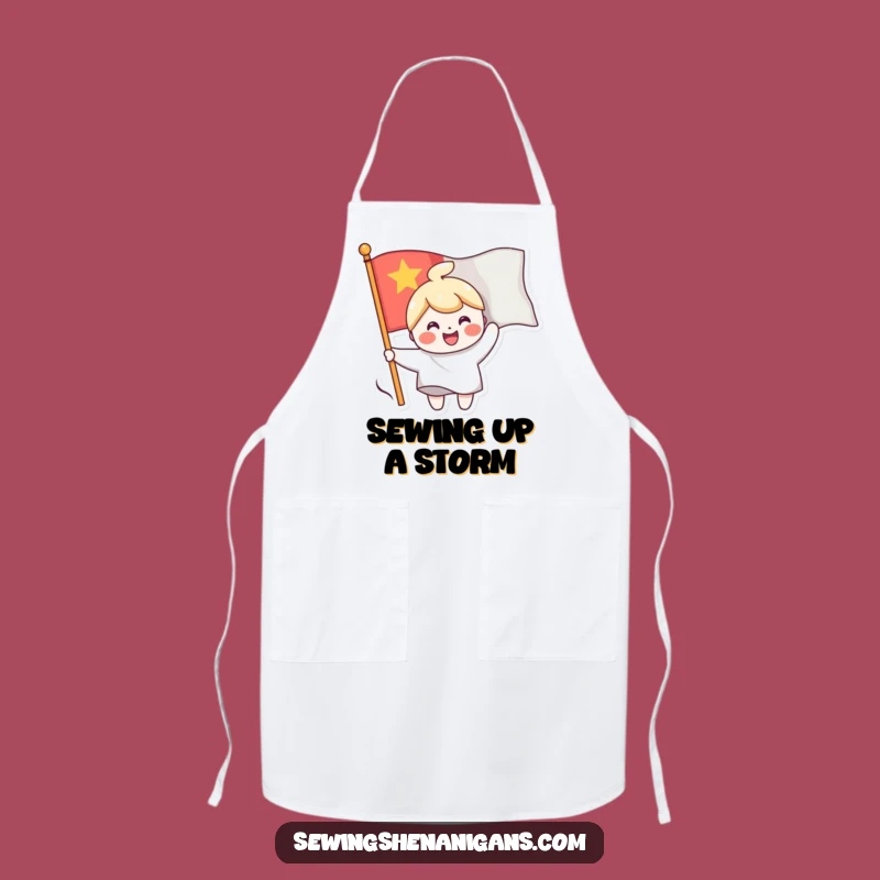 Funny Flag Sewing Character Apron, a Hilarious and Practical Gift for Cheerful Creators