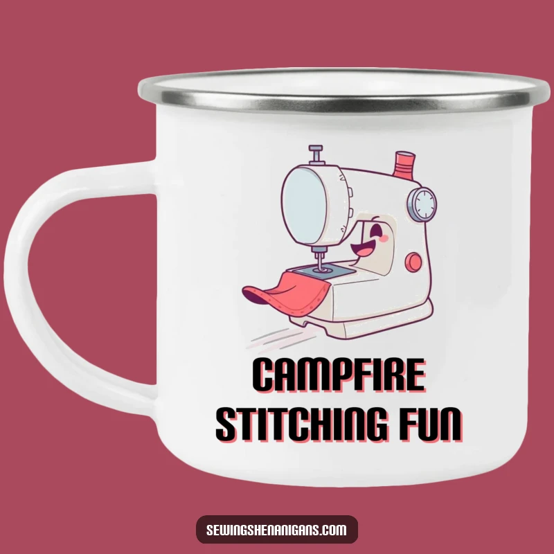 Funny Sewing Machine Camping Mug: Crafty Style for Your Adventures