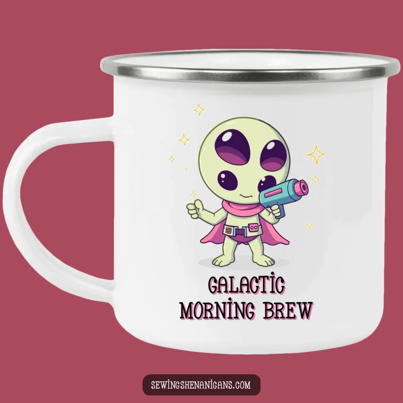 Funny Kawaii Alien Sparkle Camping Mug - Adventure Sparkle!