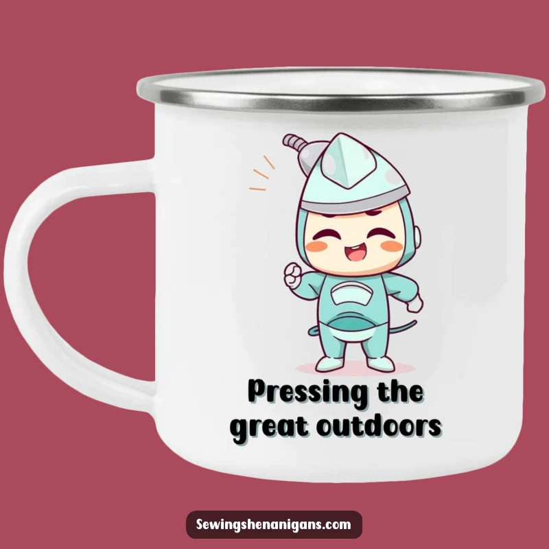 Funny Determined Iron Camping Mug - Durable & Focused, Gift