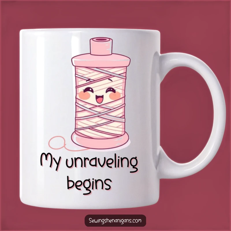 Funny Giggling Thread Mug: Hilarious Sewing Gift for Crafters Who Love a Loose End