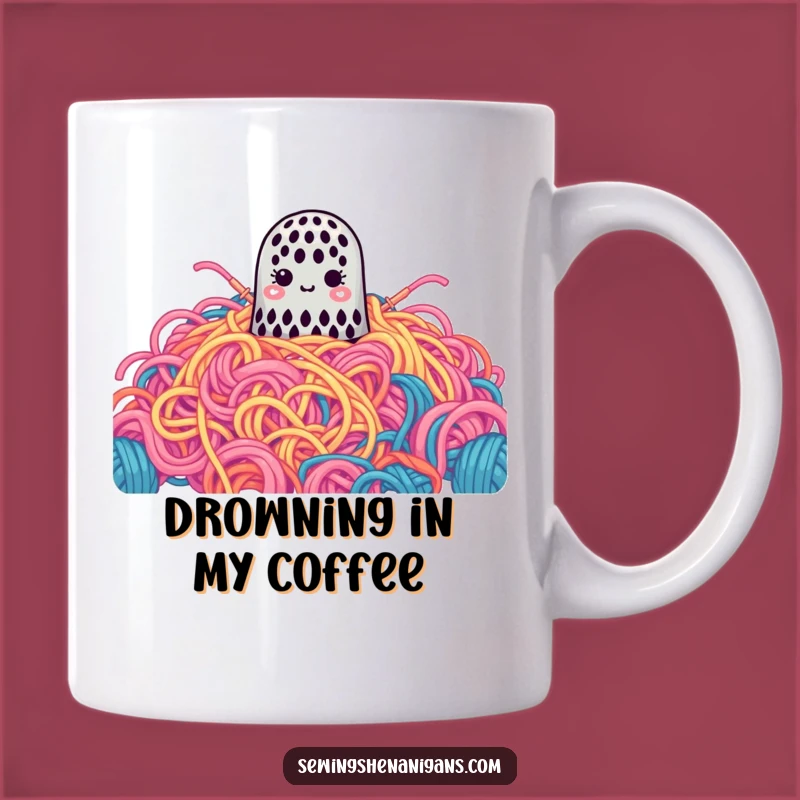 Funny Lost Thimble Mug: Hilarious Sewing Gift for Crafters Overwhelmed with Yarn