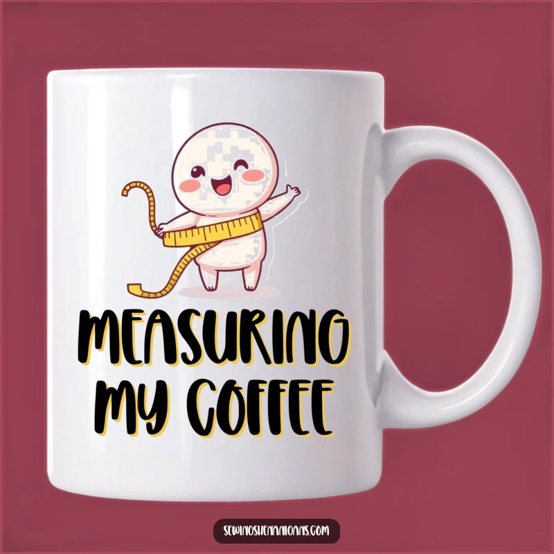 Funny Measuring Tape Mug: Cheerful Stretch & Garment Fit, Perfect Funny Gift