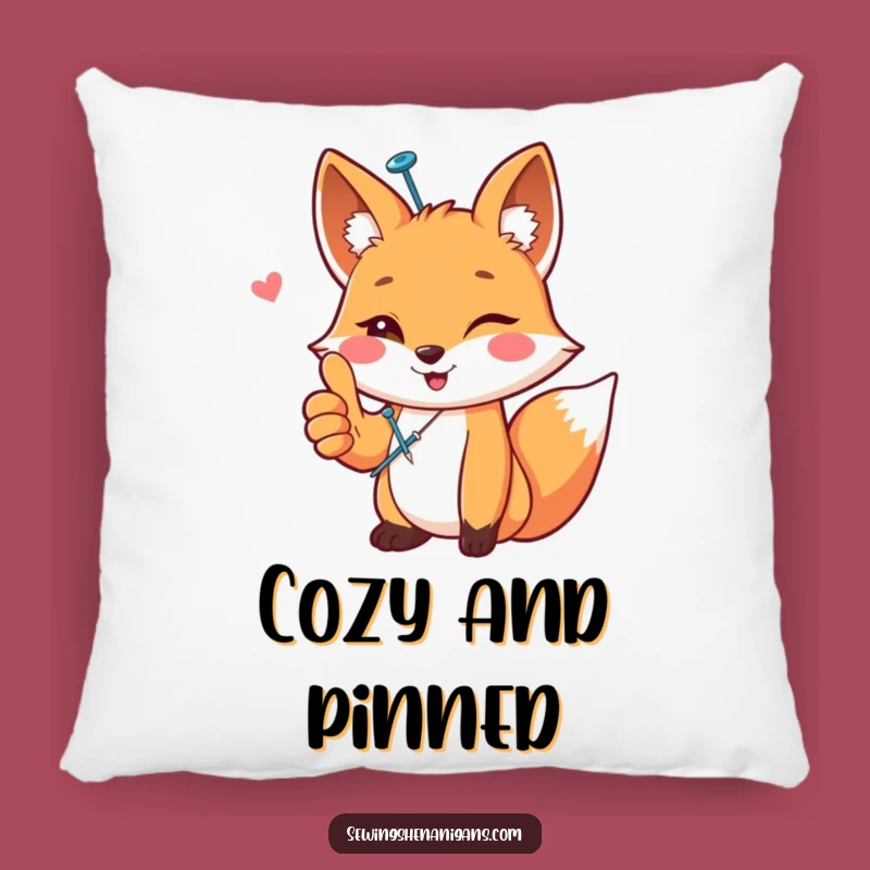 Funny Happy Fox Sewing Pillow - Comfy & Crafty Decor Gift!