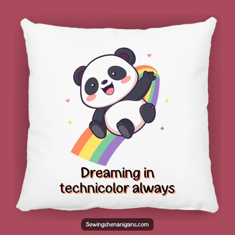 Funny Kawaii Panda Rainbow Pillow - Soft & Cute Funny Gift Accent