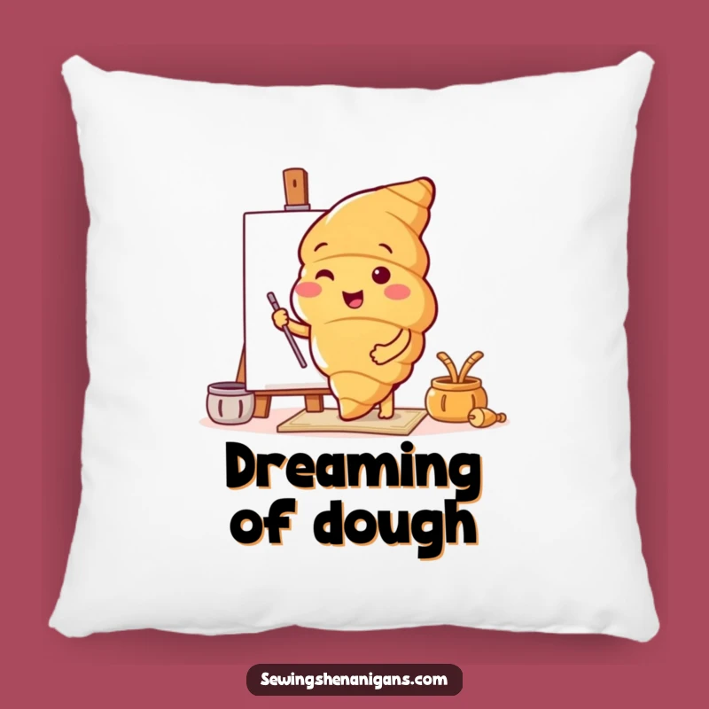 Funny Croissant Pattern Tester Pillow: Cozy Comfort with Cheerful Pastry Art