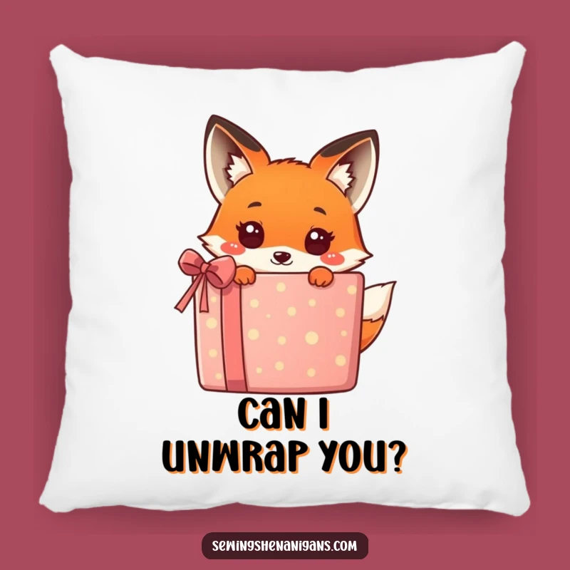 Funny Kawaii Fox Gift Pillow - Cuddly Surprise Accent for Sofa!
