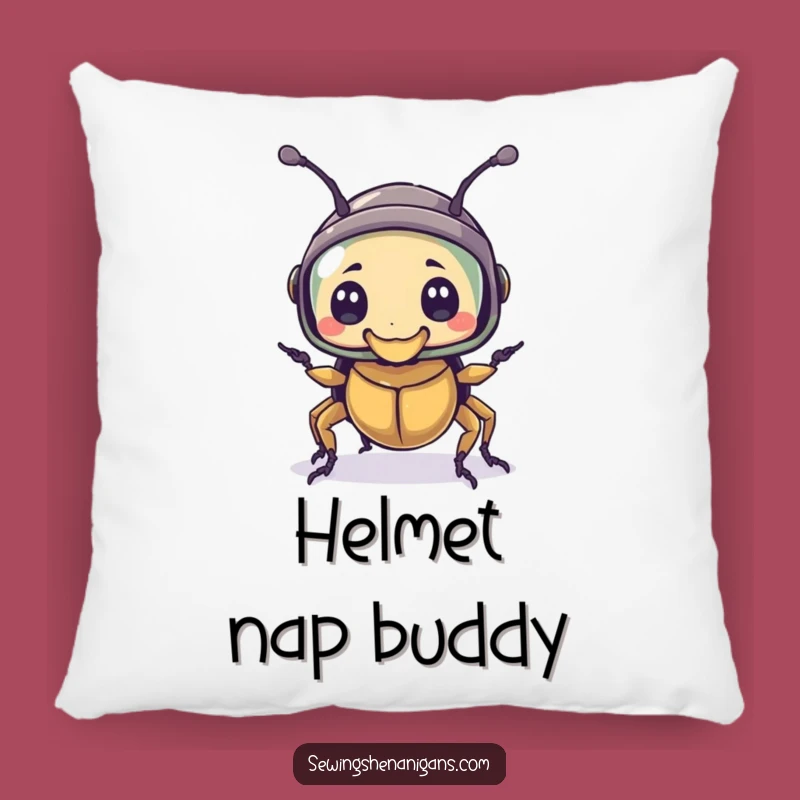 Funny Thimble Helmet Beetle Pillow - Comfy & Amusing Decor