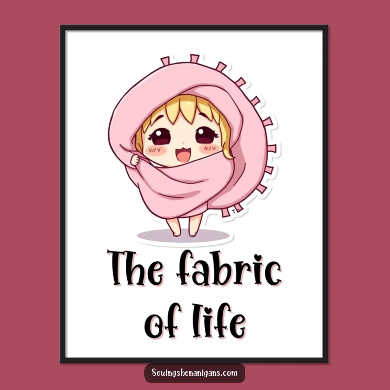 Funny Curious Fabric Swatch Digital Art - Instant Decor, Gift