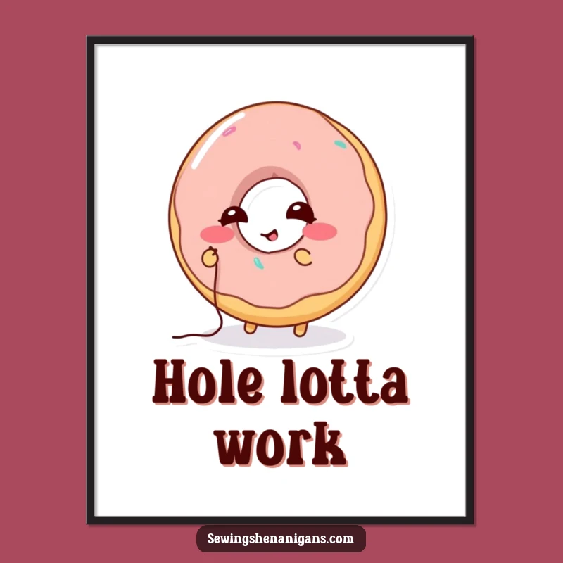 Funny Donut Stitching Digital Art: Instant Hilarious Decor, A Perfect Funny Gift