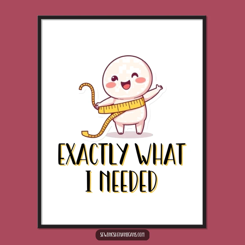 Funny Measuring Tape Digital Print: Cheerful Art for Your Craft Room