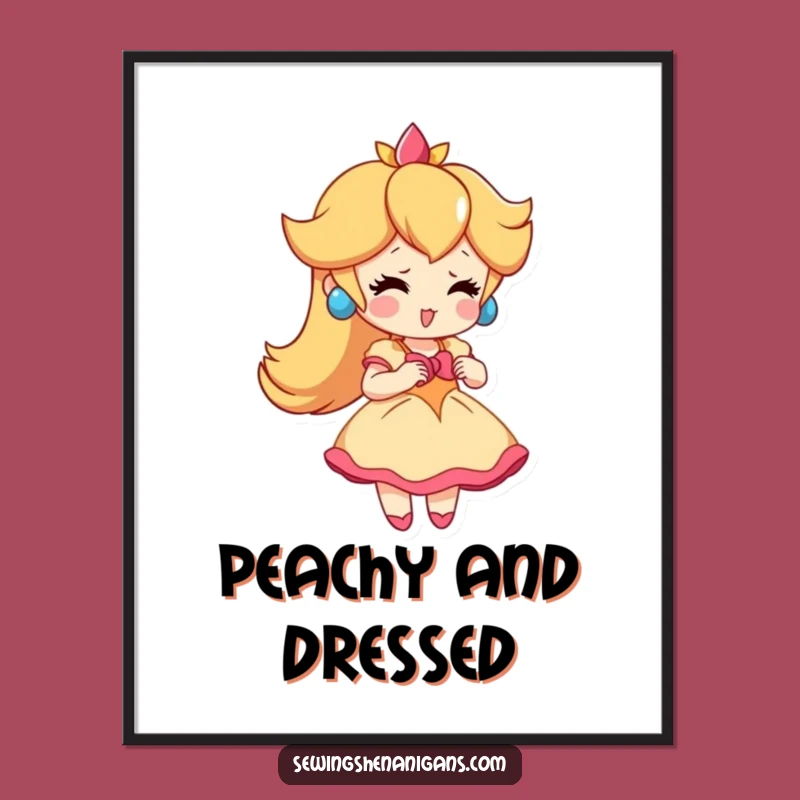 Funny Peach Dress Digital Art: Instant Playful Decor, A Perfect Funny Gift