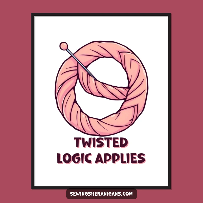 Funny Pretzel Needle Digital Art: Hilarious Sewing Decor for Your Crafty Space
