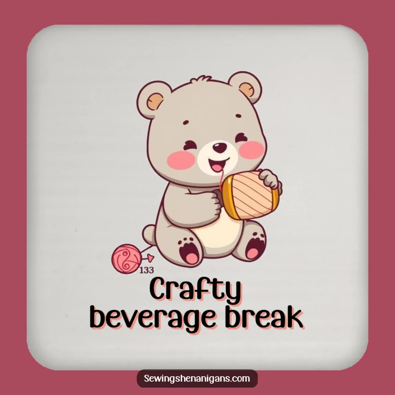 Funny Jolly Bear Cub Hammering Coaster - Protect Furniture Gift!