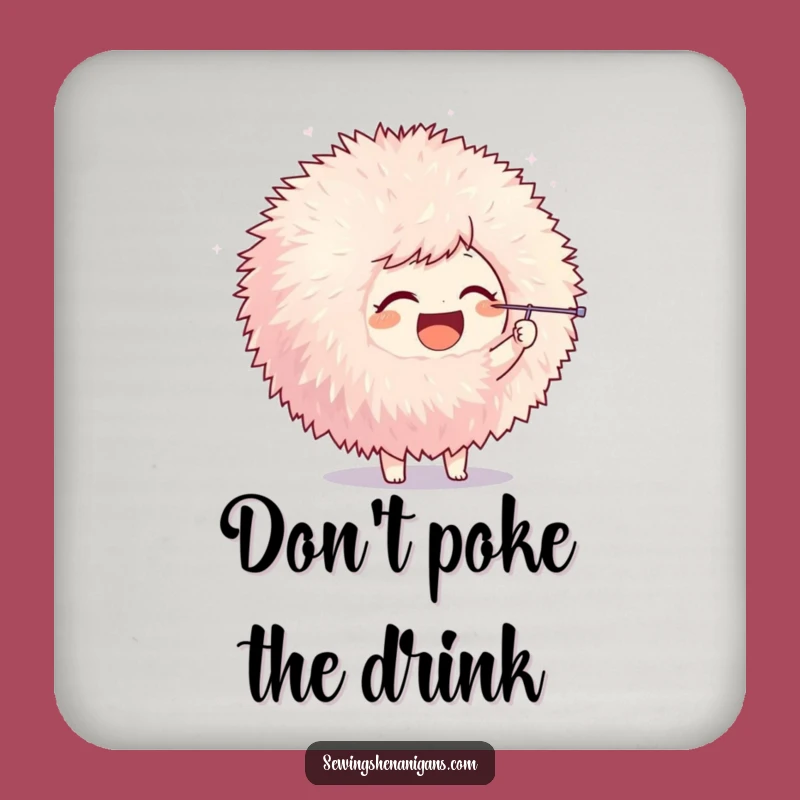 Funny Pom-Pom Poke Character Coaster, a Small but Hilarious Crafting Accessory Gift