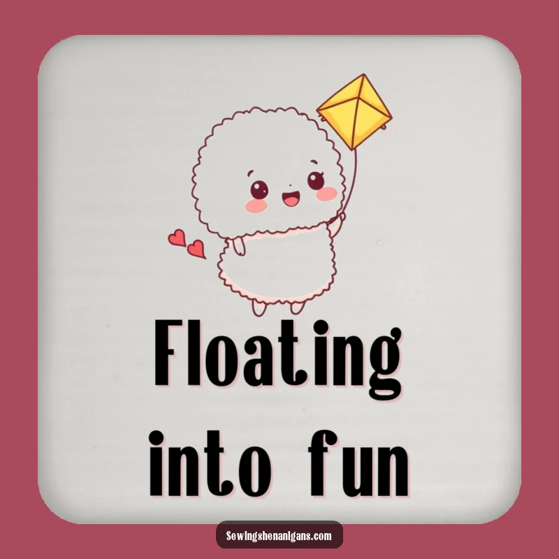 Funny Fabric Kite Coaster: Protect Surfaces with Hilarious Sewing Cheer