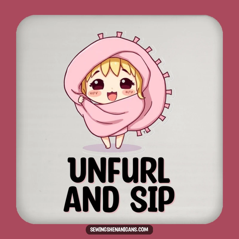 Funny Curious Fabric Swatch Coaster - Protect Surfaces with Style Gift