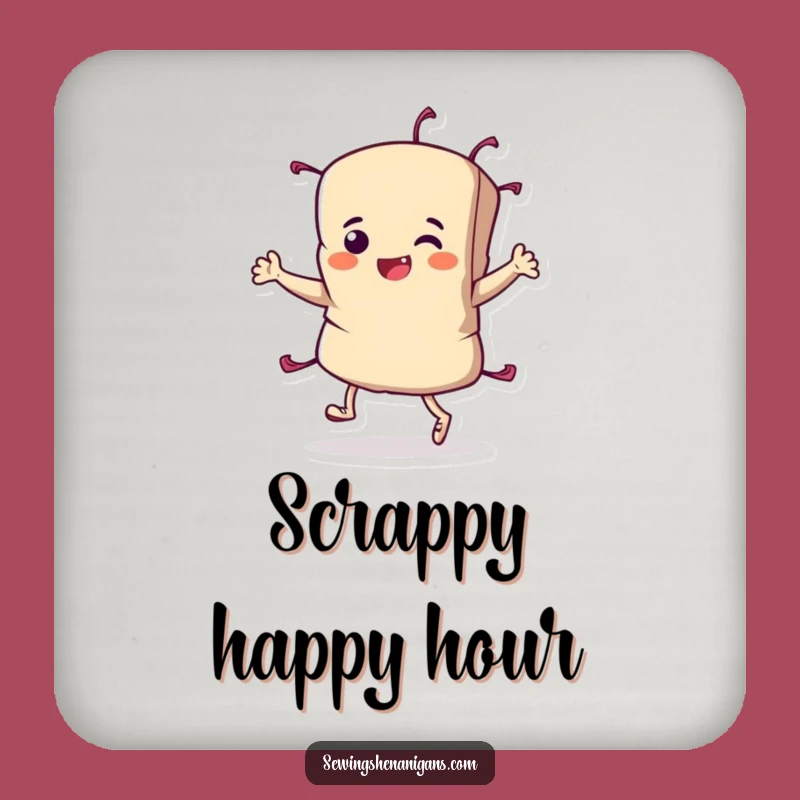 Funny Fabric Scrap Coasters: Determined Sewing Drink Set Gift for Protecting Surfaces with Triumphant Style