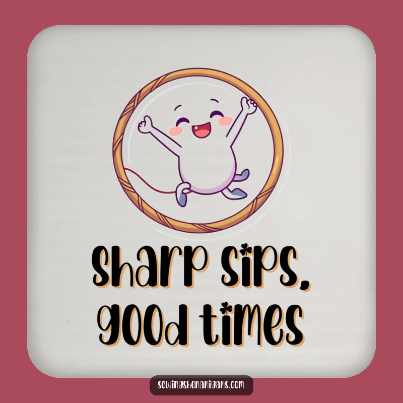 Funny Needle Hoop Coasters: Protect Surfaces with Playful Style, a Perfect Funny Gift!