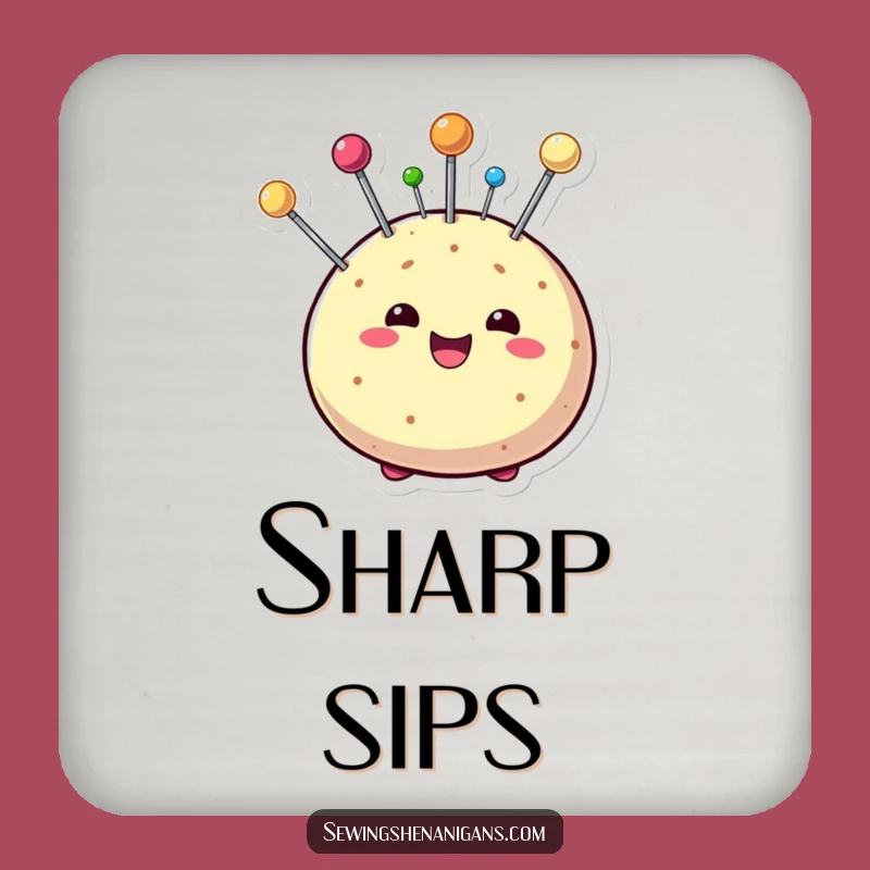 Funny Pin Cushion Coaster - Protect Surfaces Playfully