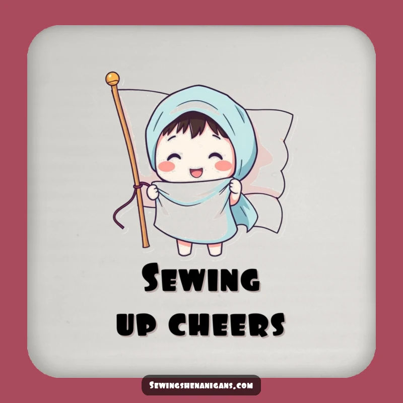 Funny Sewing Flag Coaster: Protect Surfaces with Patriotic Humor Gift