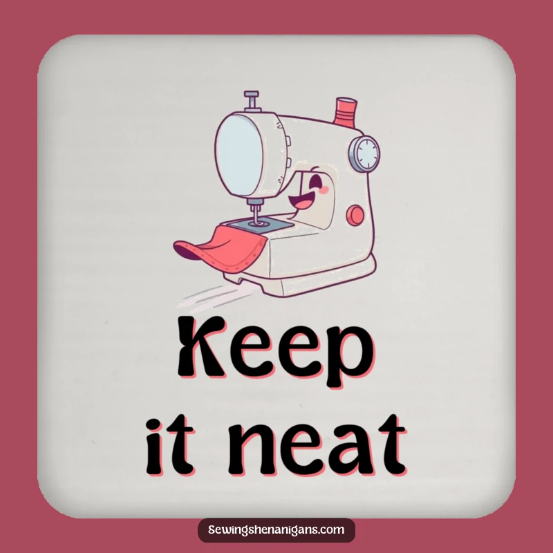Funny Sewing Machine Coaster: Protect Surfaces with Mischievous Charm