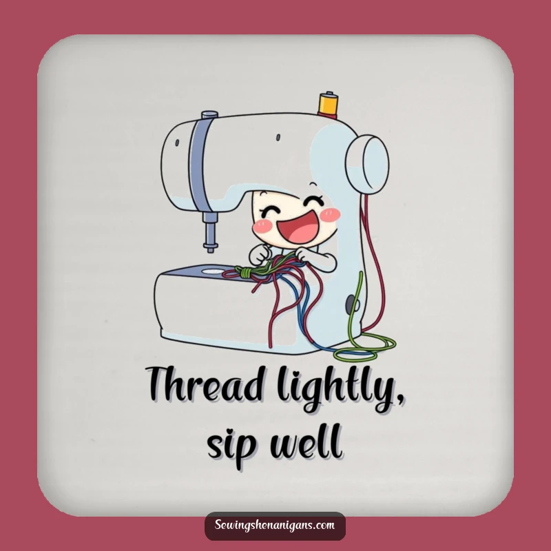 Funny Sewing Machine Coasters: Protect Surfaces with Stitching Style, a Perfect Funny Gift!