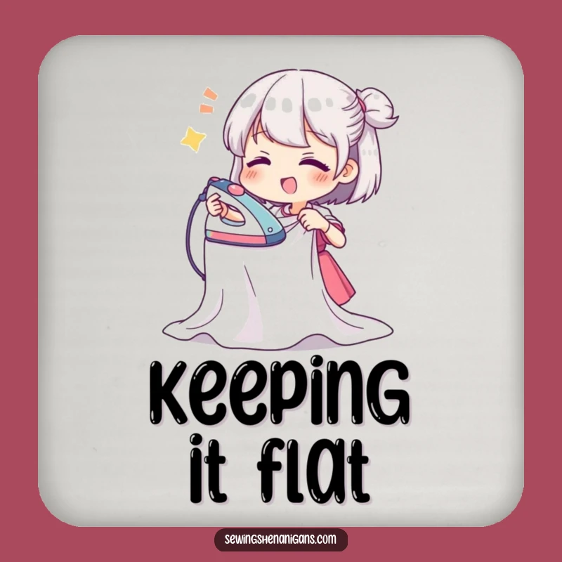 Funny Ironing Enthusiast Drink Coaster - Protect Surfaces with Humor