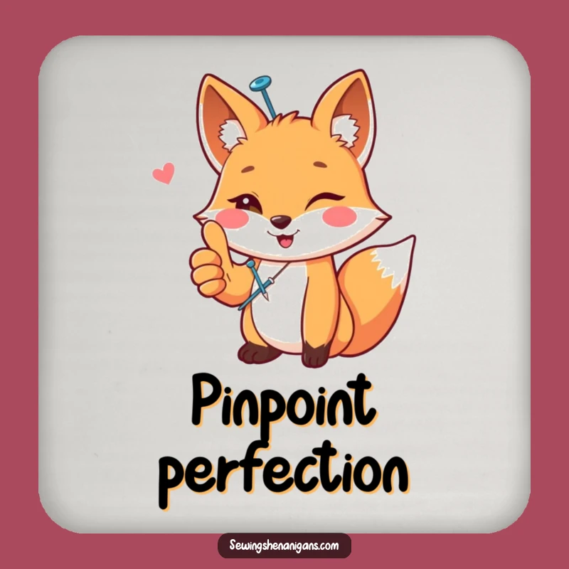 Funny Happy Fox Sewing Coaster - Protect Furniture Gift!