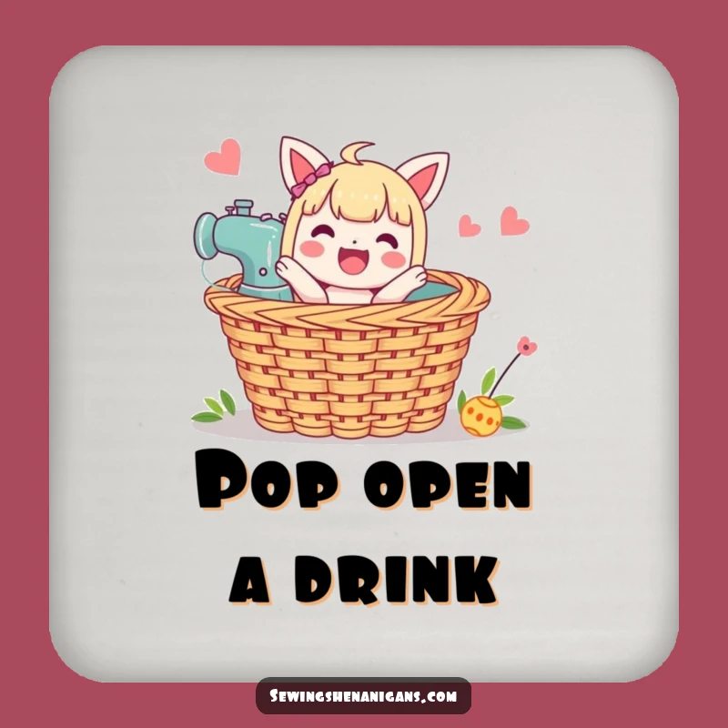 Funny Sewing Basket Coasters: Protect Surfaces with Crafty Humor!