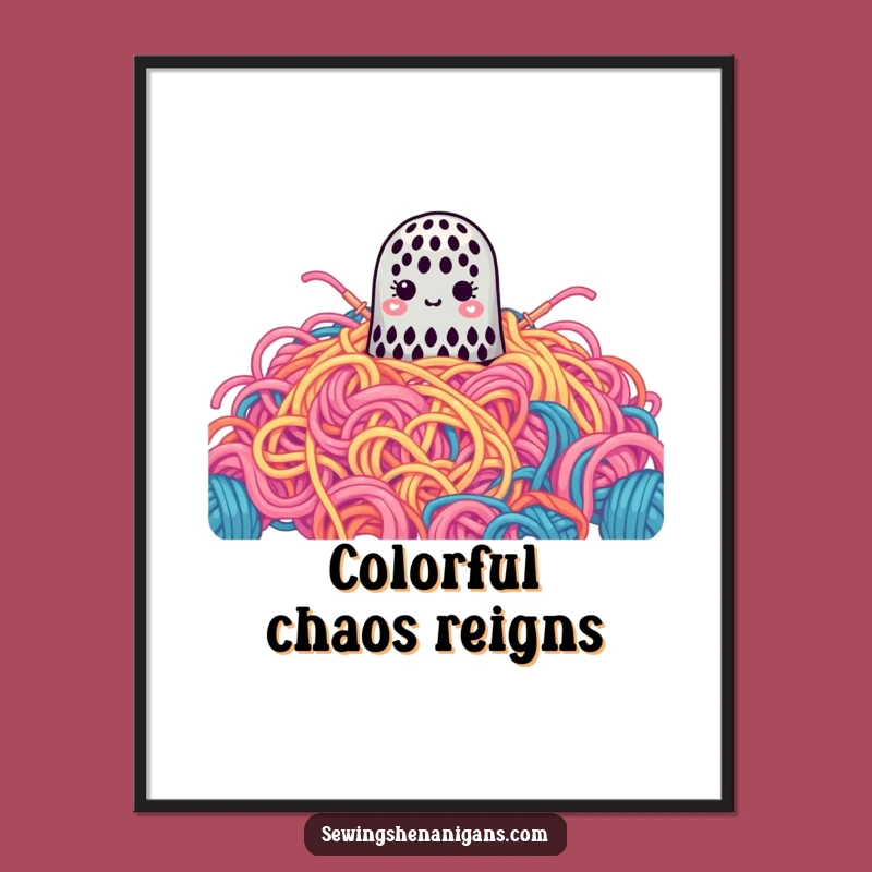 Funny Lost Thimble Poster: Hilarious Sewing Art for Your Cozy Creative Space