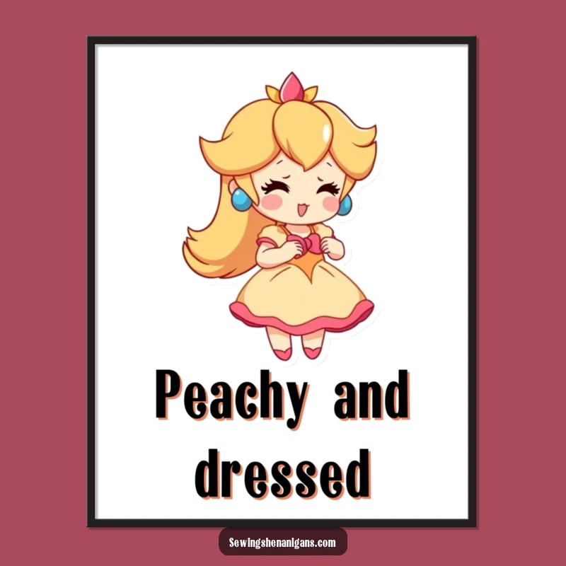 Funny Peach Dress Poster: Wall Art with Playful Style, A Hilarious Funny Gift