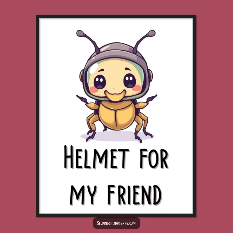 Funny Thimble Helmet Beetle Poster - Hilarious Wall Art for Nature Fans