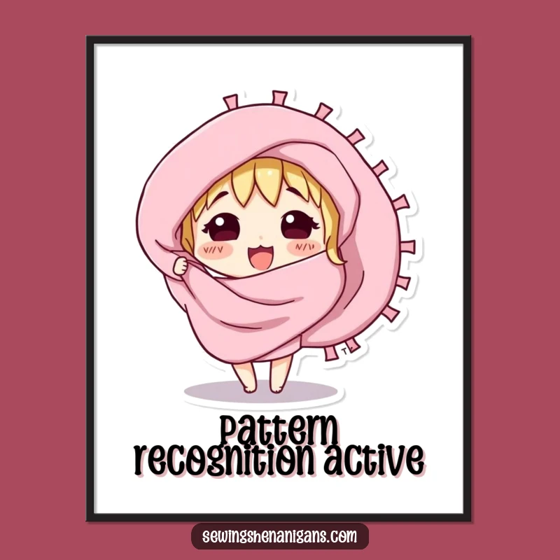 Funny Curious Fabric Swatch Poster - Textile Art, Unique Gift