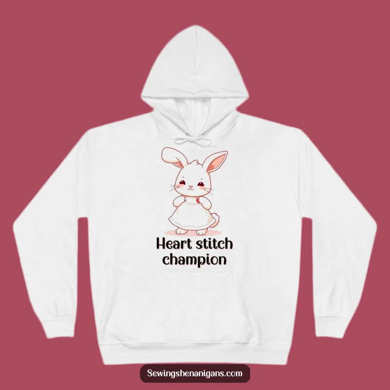 Funny Bunny Sewing Hoodie: Cute Apron Rabbit, Cozy & Humorous Gift for Crafters