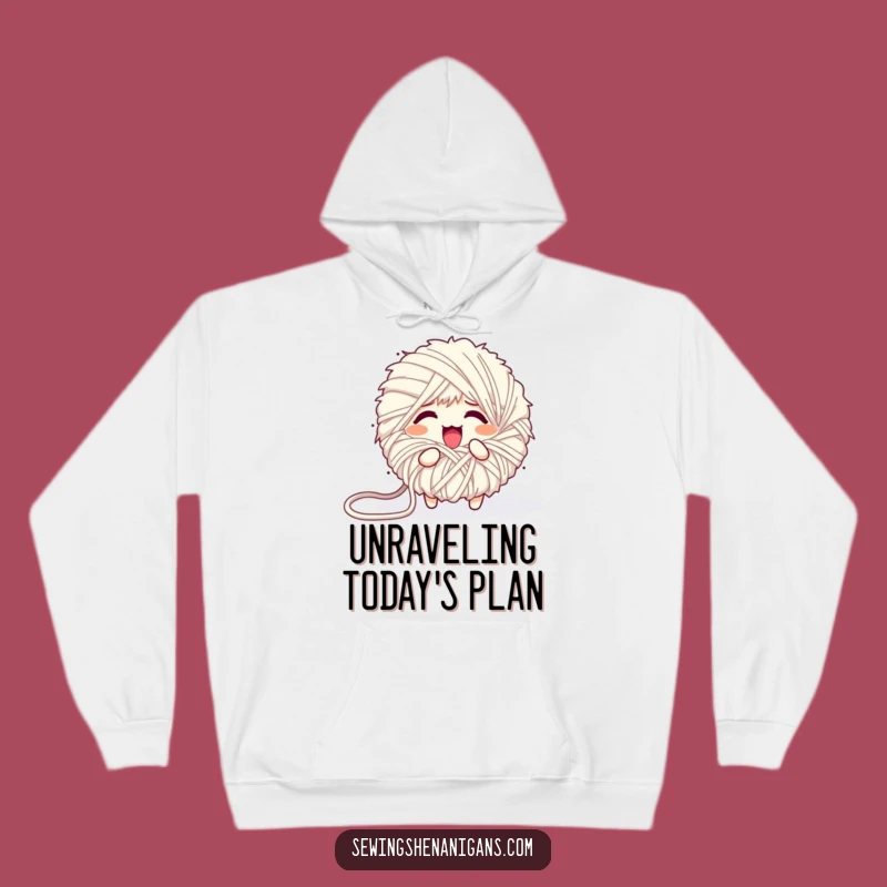 Funny Unraveling Yarn Ball Hoodie - Cozy & Comical Crafter Gear
