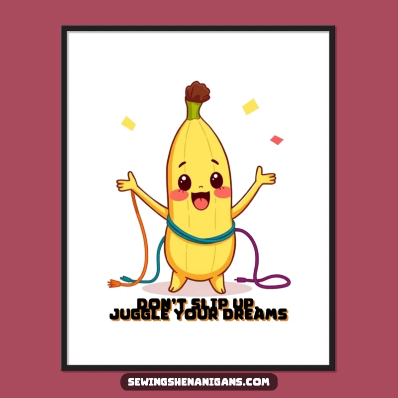 Free Printable Wall Art: Banana's Juggling Fiesta! Hilarious Downloadable Art for Playful Decor.