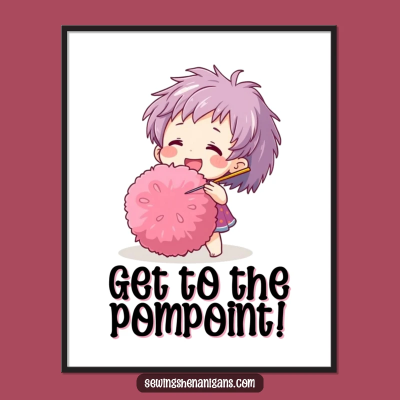 Free Printable Wall Art: Pom-Pom Poke Funny Downloadable Art Decor