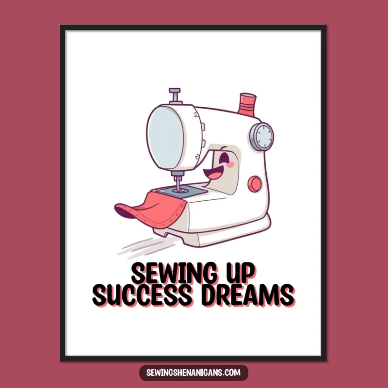 Free Printable Wall Art: Sewing Machine Zoom Mischief Decor Downloadable