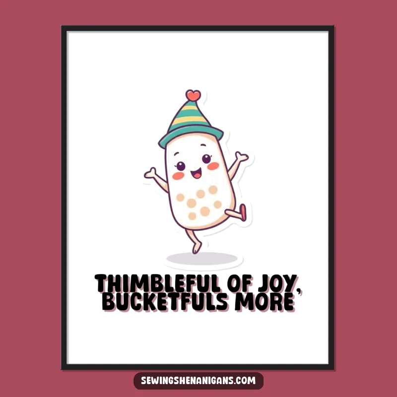 Free Printable Wall Art: Thimble Cartwheeling Fun - Downloadable DIY Decor