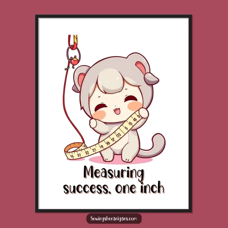 Funny Free Printable Wall Art: Playful Measuring Tape Character, Quirky DIY Decor!