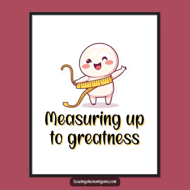 Free Printable Wall Art: Happy Measuring Tape Character Decor Downloadable