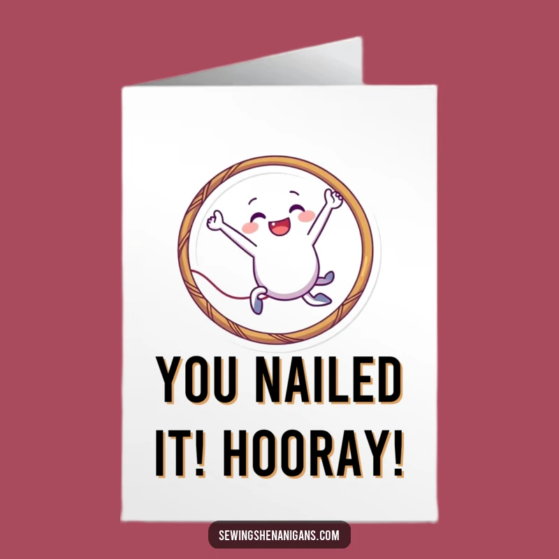 Free Printable Congrats Card: Needle Leaps to Success - Downloadable DIY Gift