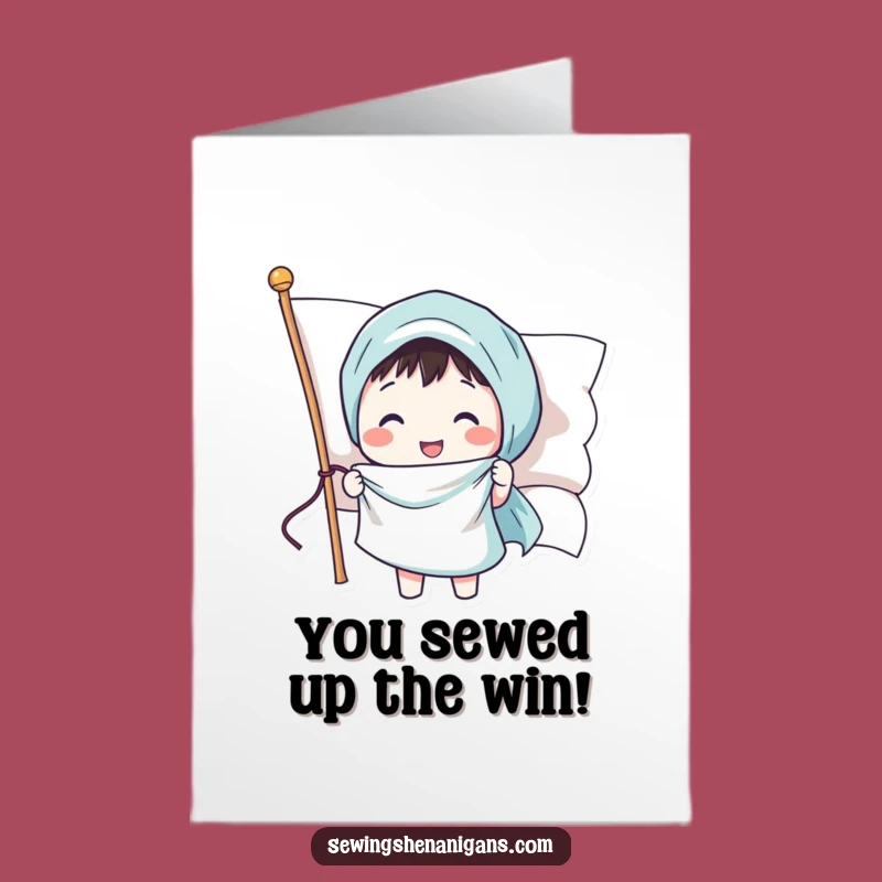 Free Printable Congrats Card: Smiling Flag Funny Downloadable Gift