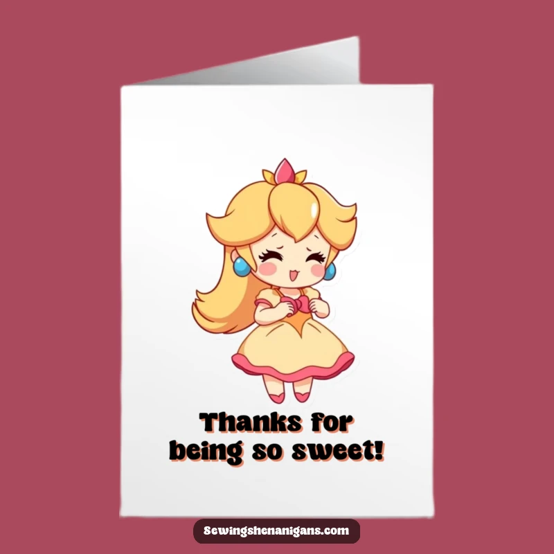 Free Printable Peach Dress Thank You Card - Humorous Downloadable Style