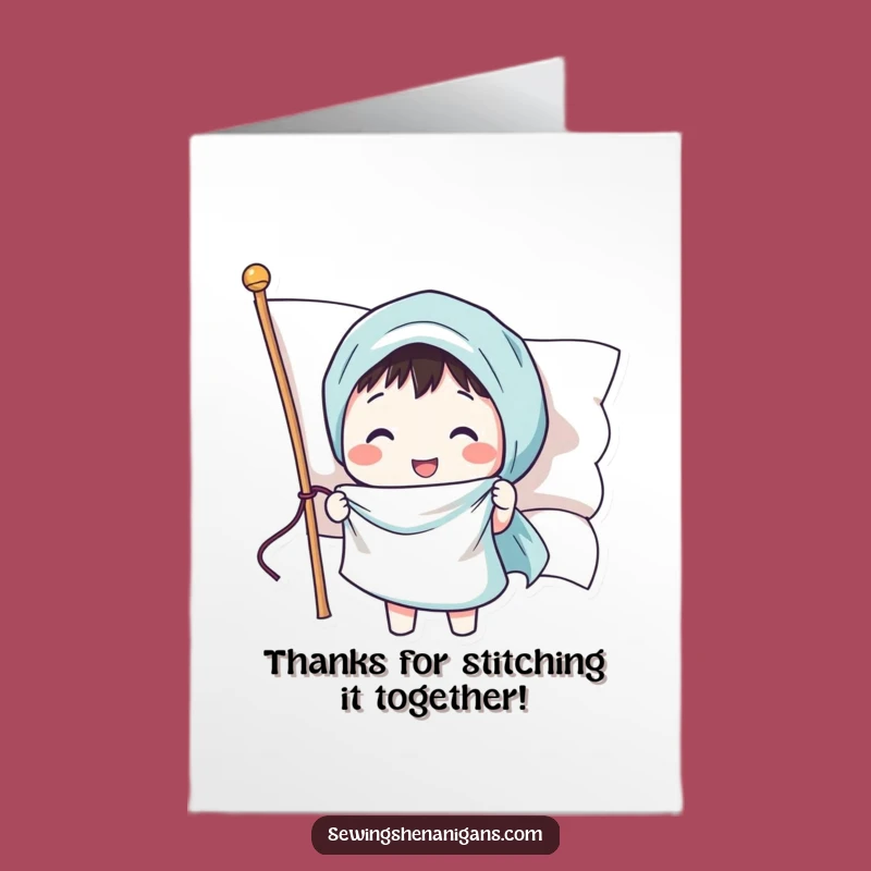 Free Printable Thank You Card: Smiling Flag Funny Downloadable Gift