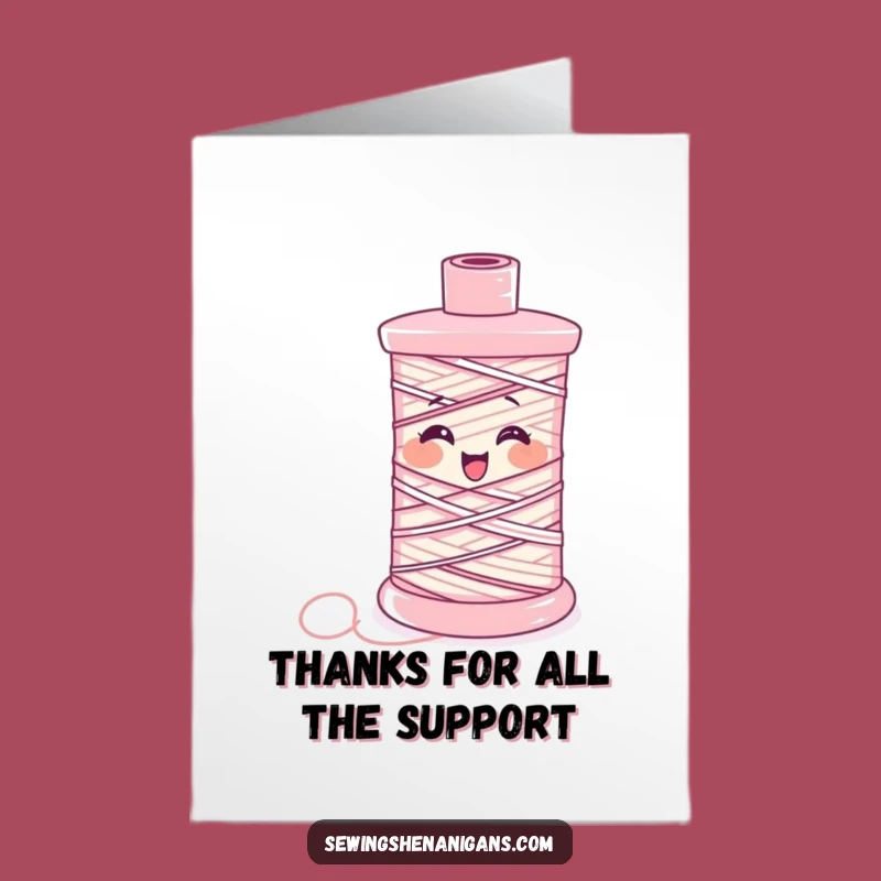 Free Printable Thank You Card: Giggling Spool of Thread, Unique Downloadable Gift